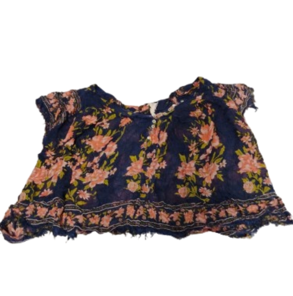 Free People FP One Oversized Peasant Blouse Floral Sz S